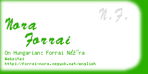 nora forrai business card